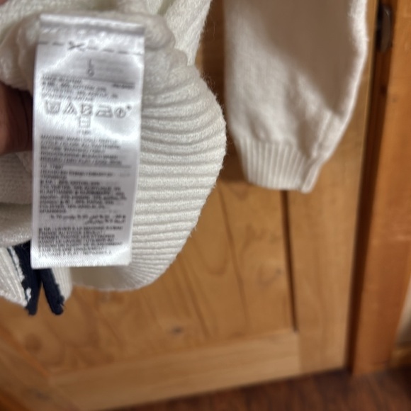 Old Navy Navy and White Cardigan with Red Accents - Picture 4 of 5